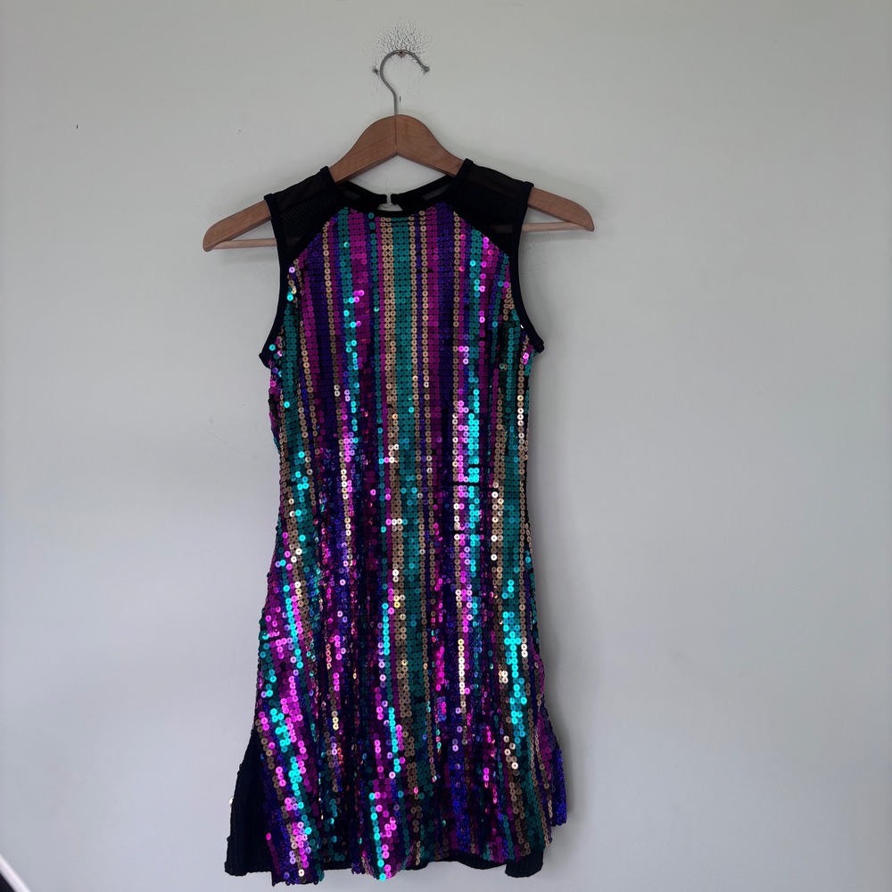 Weissman Girls colorful Sequin Dance Costume Mesh Activewear SIZE SA